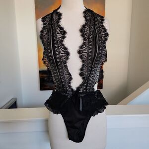 Fantasy Lingerie Black Bodysuit NWOT